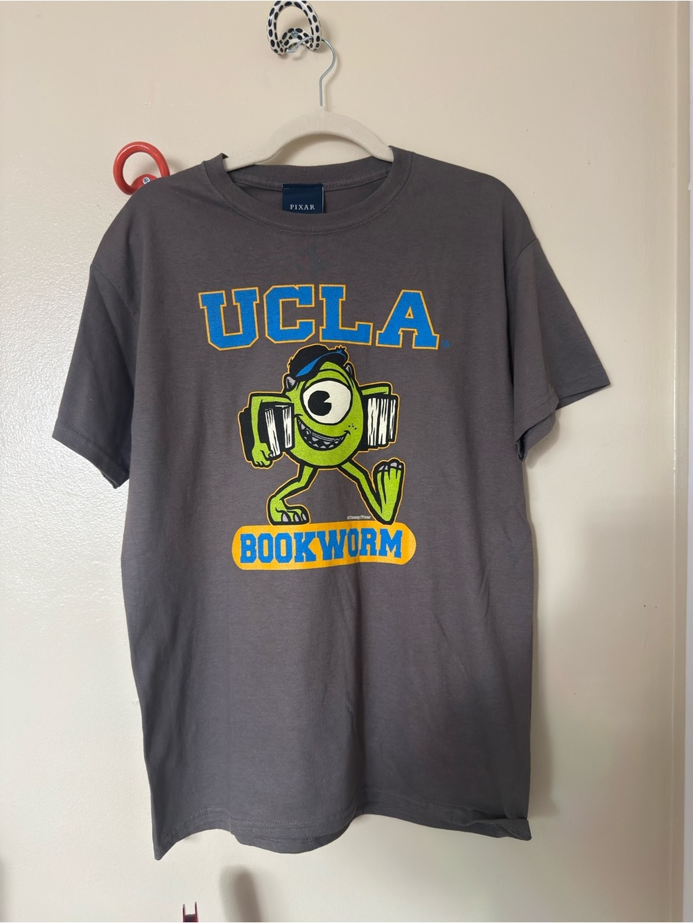 UCLA Bookworm Graphic Tee Monsters Inc collab - Gray with Blue & Yellow